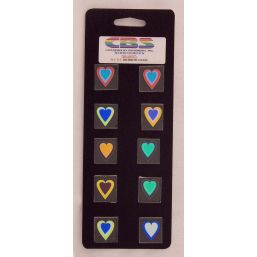 Dichroic Coated Hearts ( Medium ) COE 96